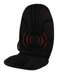 HoMedics black portable car-seat massaging back cushion with side control panel and cord