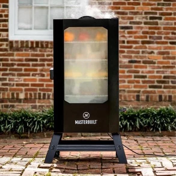 Masterbuilt 40-inch electric smoker, black cabinet with digital control panel